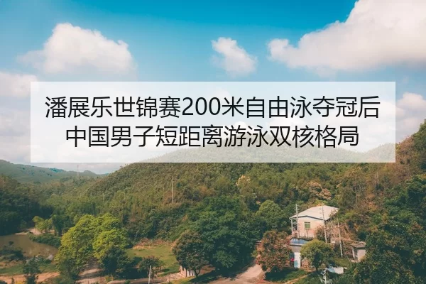 潘展乐世锦赛200米自由泳夺冠后中国男子短距离游泳双核格局